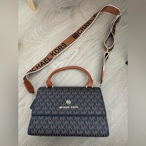 Michael Kors Dark Brown Logo Messenger Bag